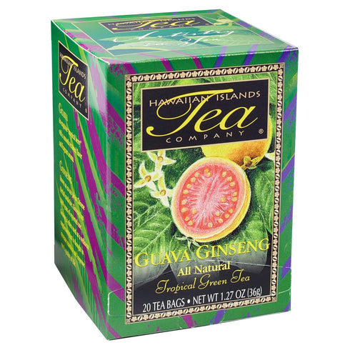Hawaiian Islands Tea Company Guava Ginseng Green Tea, 20 Teabags