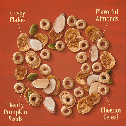 20 oz Cheerios Hearty Nut Medley Breakfast Cereal, Maple Cinnamon, Made with Whole Grain, Family Size