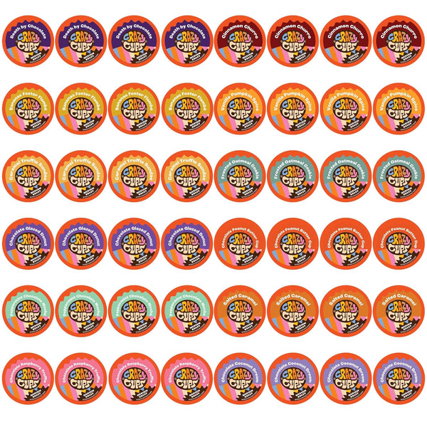 Crazy Cups Flavored Coffee Pods Variety Pack - Coffee Flavors and Chocolate