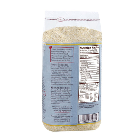 18 (Pack 4) Bob's Red Mill Organic Oat Bran Hot Cereal, Ounce
