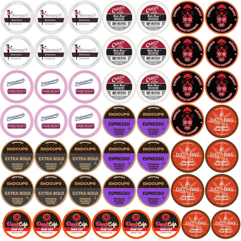 Perfect Samplers Extra Caffeine Extra Bold Coffee Single Serve Cups for Keurig