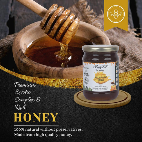 100% 680g (24 oz) Honey XP Raw Himalayan Wild Forest Honey Pure & Natural No Added Sugar Unprocessed & Cold-Filtered