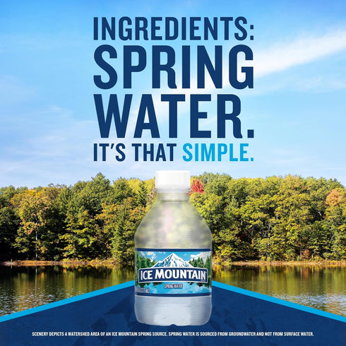 12 Pack 8 oz Ice Mountain Spring Water, Refreshing Crisp Bottled Water fl Mini Bottle