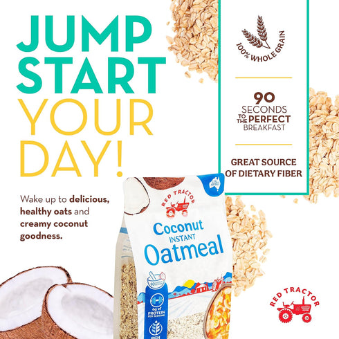 400g 1 Pack (1 Pack) Red Tractor Creamy Style Coconut Instant Oats