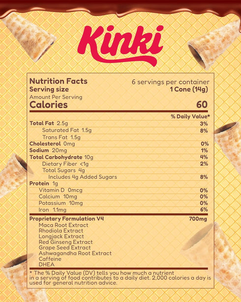 6 Pack (3 Kinki Just the Tip USA-Made Waffle Cone Mood Chocolates for Couples - Servings) of Plant-Based Couples
