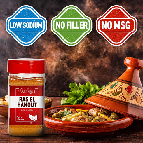 5.3oz, Eastanbul Ras El Hanout Spice, Meat Seasoning, All-in-One Ras El Hanout Moroccan Spice Blend, North African
