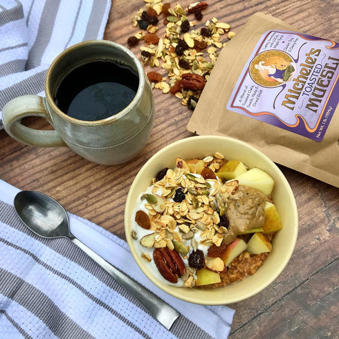 36oz Michele's Toasted Muesli, Whole Grain Cereal, No Refined Sugar, No Added Oil, Gluten-Free & Non-GMO, Resealable