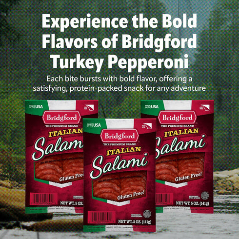 5 oz Pack 2 Bridgford Italian Salami of - Zero Carb Healthy Salami Sliced Charcuterie Meat for Your Charcuterie Boards