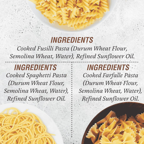 Pack 7 2x 3x 2x 1 -100% 7.05 Pasta Zing Microwavable Variety Pasta of | Farfalle | Spaghetti, Fusilli Pasta | Microwave