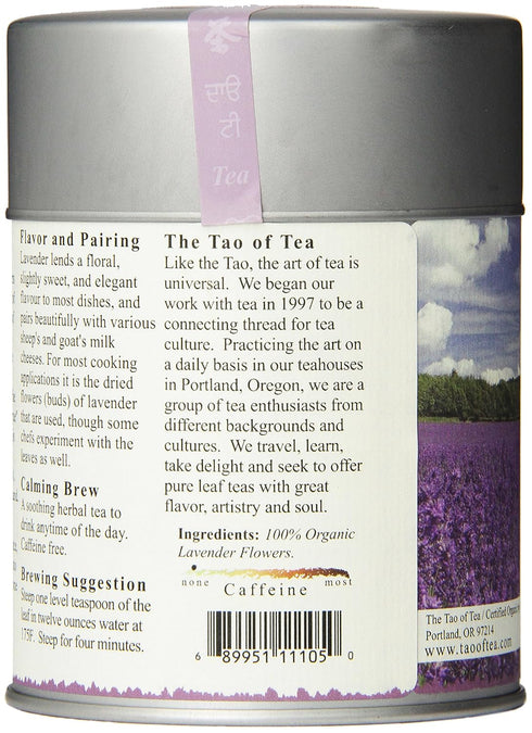 2.0 (Packaging The Tao of Tea, Lavender Herbal Tea, Loose Leaf, Ounce Tin May Vary)
