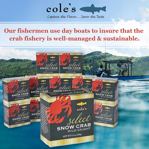 3 5.3 oz 1 COLE'S Select Snow Crab Meat - Wild Caught from Patagonian Waters of Chile- High in Protein & Omega