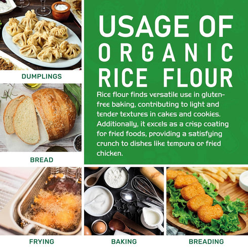 2 LB Jiva Organics Premium White Rice Flour Bag - Gluten Free, Non GMO