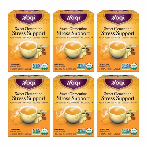 Yogi Tea Sweet Clementine Stress Support Tea, USDA Certified Organic, Non-GMO, 16