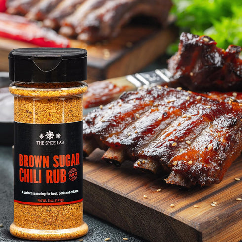 The Spice Lab Brown Sugar Chili Rub - Gourmet BBQ Dry Rub For Succulent Pork Ribs, Juicy Beef, Tender Chicken & Shrimp