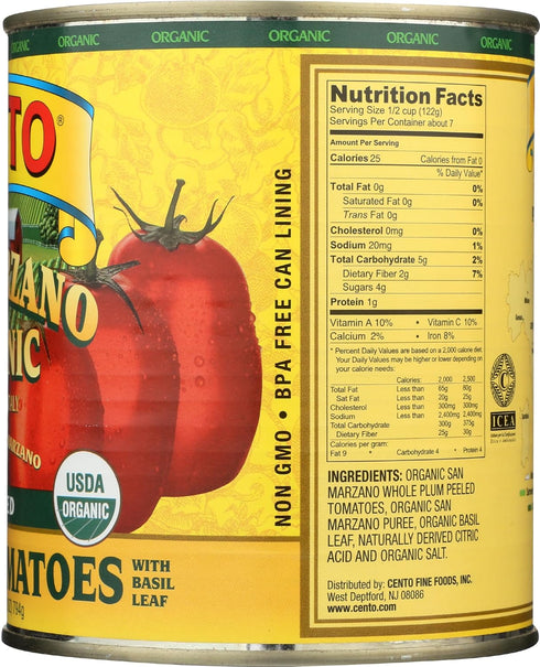 Cento 28 Foods, Organic San Marzano Peeled Tomatoes, Ounce