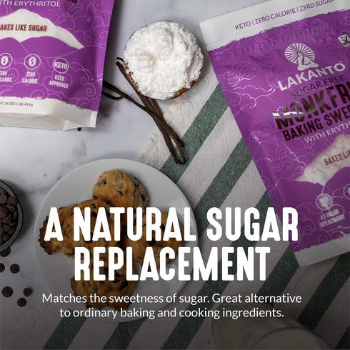 Lakanto Baking Monk Fruit Sweetener with Erythritol, Zero Calorie Sugar Substitute, 1 lb for Baking