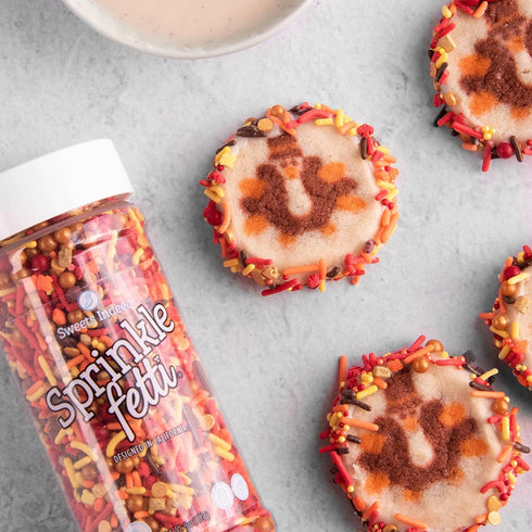 Sweets Indeed Sprinkles, Edible Sprinkle Mix, Perfect for Cake Decorations, Baking, Ice Cream, Cookies, Cupcake Topper, 6 ounces (Thankful)