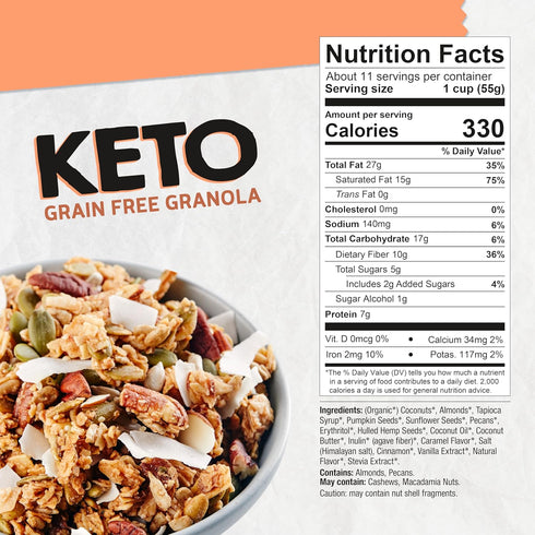 2 Pack, 22 oz InnoFoods Grain Free Granola, Keto & Low Carb, Each