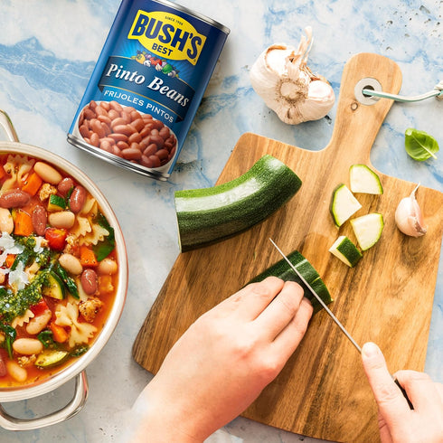 16 oz (Pack 12) BUSH'S BEST Canned Pinto Beans, Source of Plant Based Protein and Fiber, Low Fat, Gluten Free, Great