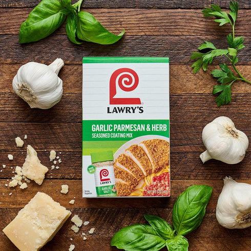 5 oz (Pack 8) Lawrys Seasoned Coating Mix, Garlic Parmesan & Herb, Seasoned Breadcrumbs for Coating, Sprinkling