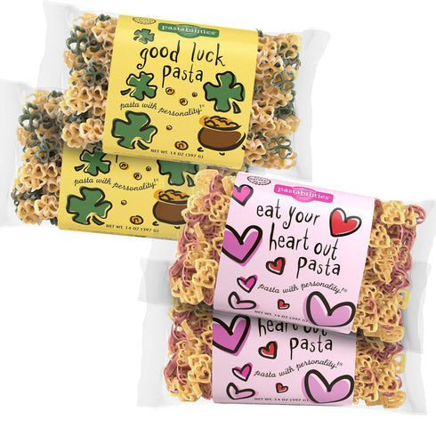 4 Pack: 2 Heart Pasta & 2 Good Luck Pasta