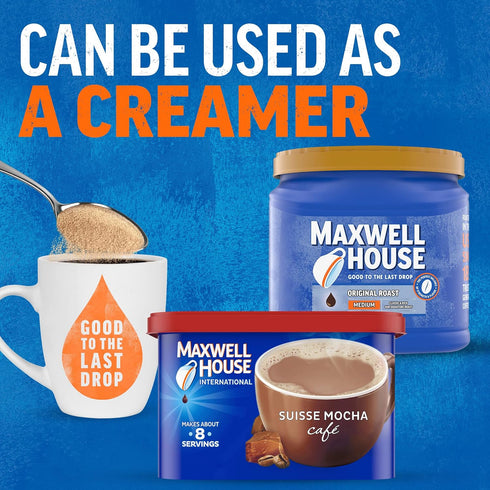 4 Pack, 7.2 oz. Maxwell House International Suisse Mocha Caf-Style Instant Coffee Beverage Mix, ct. Canisters