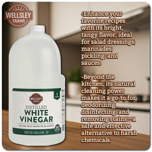 Wellsley Farms 1 (128 fl.oz.) 5% Distilled White Vinegar. Gallon Acidity