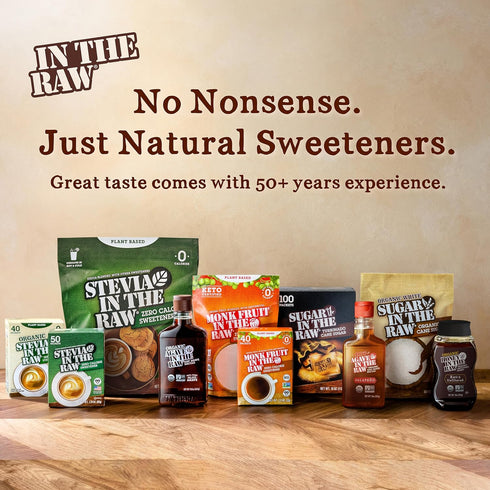 2 Lb 200 Packets, In the Raw Turbinado Sugar Bundle Box + Cane Sugar Less-Refined, Natural Sugar, Caramel