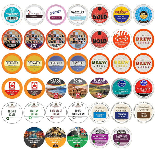 Crazy Cups Single Serve & K Cups Variety Pack, Including Unflavored Dark
