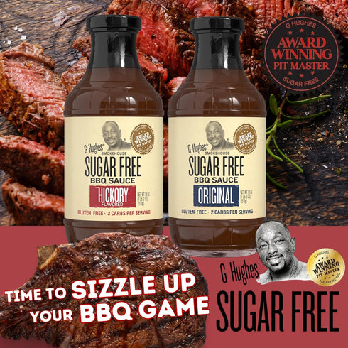 G Hughes Sugar Free BBQ Sauces, Hickory & Original Sugar Free Barbecue Sauces - Keto BBQ Sauce, Gluten Free Barbecue Sauce, Sugar Free Sauces - 18 oz (Pack of 2)