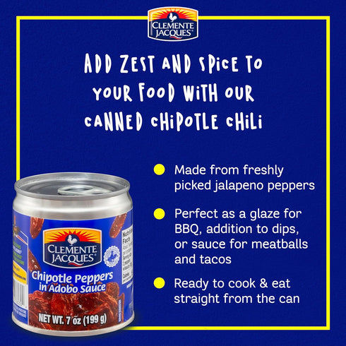 Clemente Jacques 7 oz (Pack 24) Chipotle Peppers in Adobo Sauce