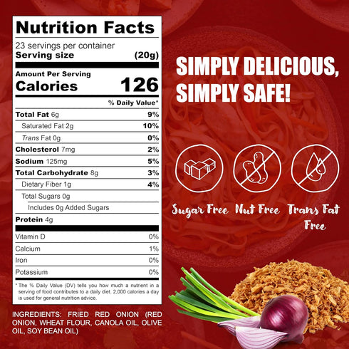 Flying Horse 16 oz (1 lb) Crispy Fried Red Onion (Hanh Phi) | Golden Brown, Crunchy & Aromatic | Authentic Asian-Style