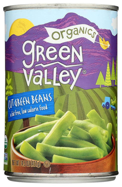 14.5 OZ GREEN VALLEY Organic Cut Green Beans