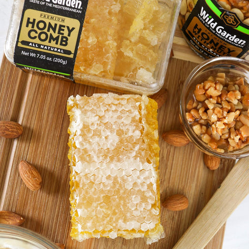 100% 7.05 Oz Wild Garden RAW Pure Bee Honeycomb - No Additives, No Preservatives, Fresh From The Mountains