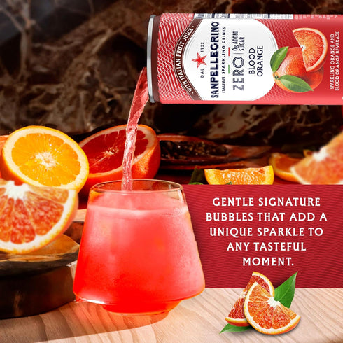 Sanpellegrino 24 Pack 11.15 Oz Zero Grams Added Sugar Pomegranate & Orange Italian Sparkling Drink, Of Fl Cans, Italian