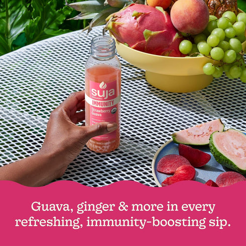 Immunity 12 oz Suja Organic Strawberry Guava Cold Pressed Juice Drink, fl Bottle