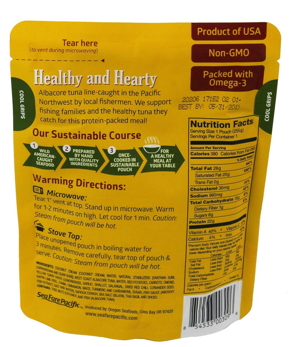 Sea Fare Pacific Albacore 9 (Pack 8) Fish Curry, Yellow, Ounce
