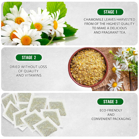 TeaDeam Chamomile Tea Bags, Caffeine-Free Sleep Time Tea for Relieving Stress, Brew Hot or Iced, 50 Bags