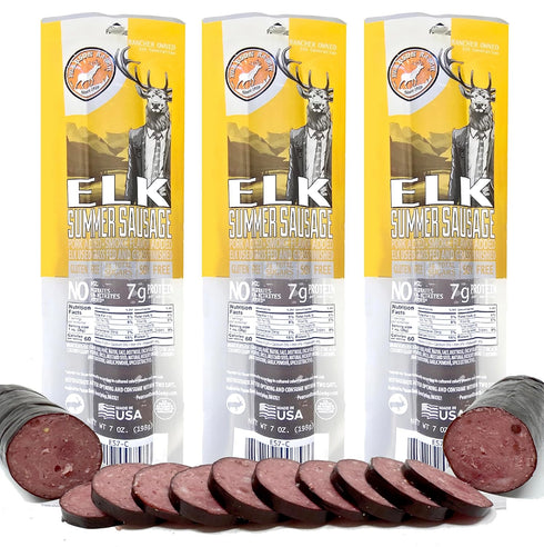 PEARSON RANCH Wild Game Elk Summer Sausage - Elk Sausage, Exotic Meat,