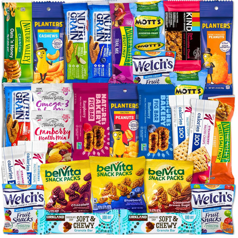 Healthy Snack Variety Box for Adults - Deluxe Assortment with Granola Bars,