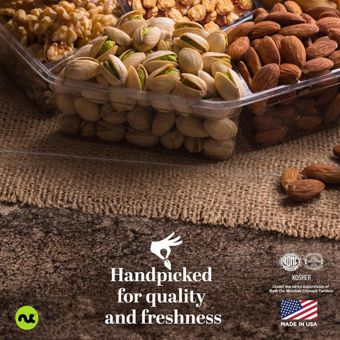 (7 1 LB) Package, NUT CRAVINGS - Easter Mixed Nuts Gift Basket + Green Ribbon Assortments, Treats for Adults, Food