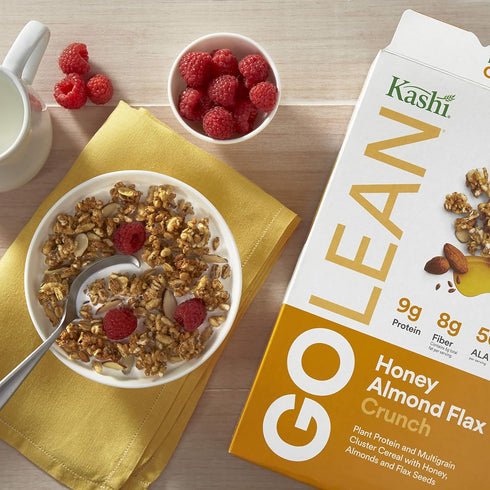 14oz Kashi GO, Breakfast Cereal, Honey Almond Flax Crunch, Excellent Source of Fiber, Box