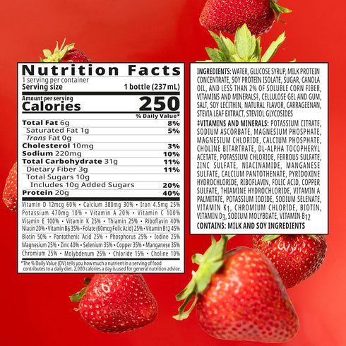 8 oz 24 Pack BOOST High Protein with Fiber Ready to Drink Complete Nutritional Drink, Creamy Strawberry, fl Bottle