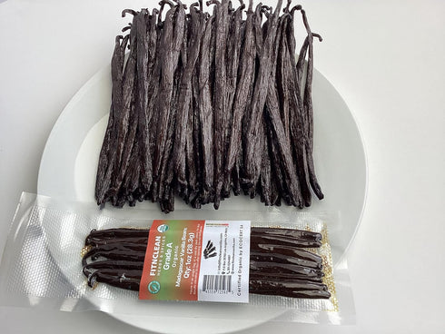 1oz Madagascar Organic Vanilla Beans Gourmet Grade A, Certified USDA Organic 6"-7.5" by FITNCLEAN VANILLA for Cooking