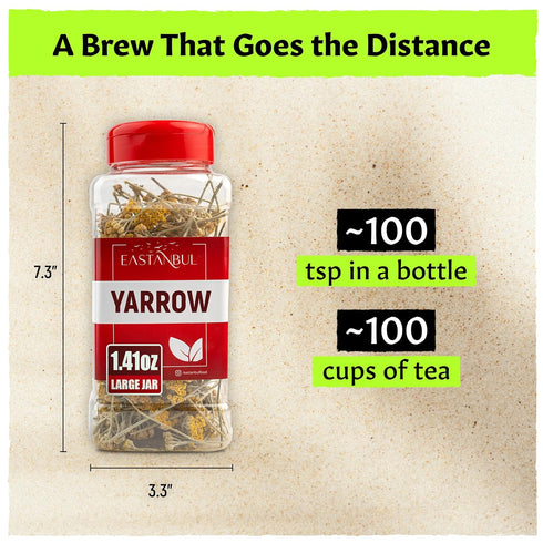 1.41oz Eastanbul Yarrow Tea, Yarrow Herb, Milenba Hierba, Caffeine Free Loose Leaf Herb, Freshly Cut Flower, Dried