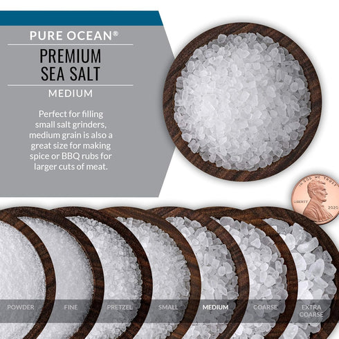 5 SaltWorks Pure Ocean Sea Salt, Medium Grain, Pound Bag