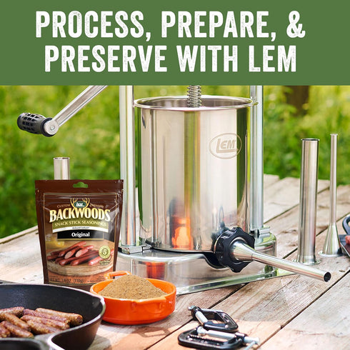 5 3.9 Packet Packet LEM Products Backwoods Reduced Sodium Original Snack Stick Seasoning, Ideal for Wild Game