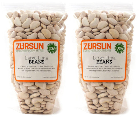 Zuersun Zursun Heirloom Dry Large Lima Beans 24 oz each (2-Pack)