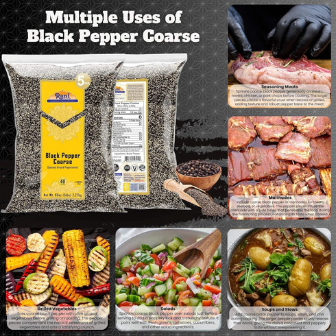 28 80oz (5lbs) 2.27kg Rani Black Pepper Coarse Ground Mesh (Table Grind) Bulk ~ All Natural | Vegan | Gluten Friendly |