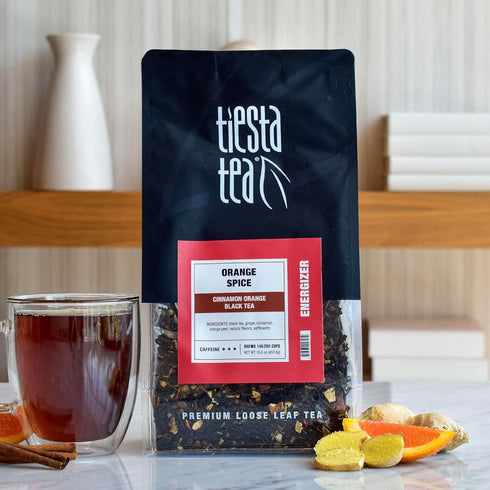 200 16 oz Tiesta Tea - Orange Spice Tea, Loose Leaf, Cinnamon Orange Black Tea, Premium High Caffeine Tea Blend, Make